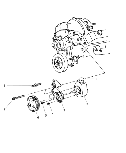 1993 Dodge Caravan Pump Power Steering Diagram for 52106253AD