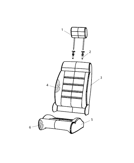 1989 Dodge D250 Cover Front Seat Cushion Diagram for 1KT621D5AA