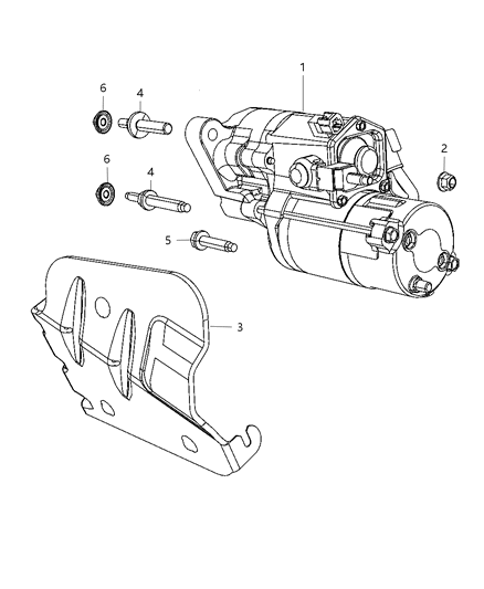 2000 Dodge Ram 3500 Van Shield Starter Diagram for 4854640AE