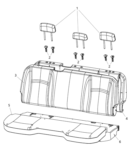 2019 Ram 1500 Cover Rear Seat Back Diagram for 5NA24DX9AA