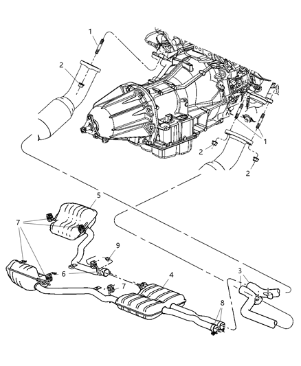 Muffler And Resonator Exhaust Diagram for 4854532AA