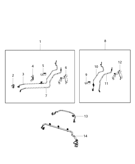 Tube Assembly Fuel Vapor Diagram for 52029785AE