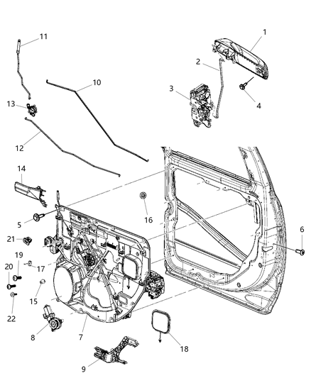 Motor Window Regulator Rear Door Diagram for 68045134AA