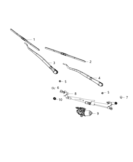Blade Front Wiper Diagram for 68194930AA