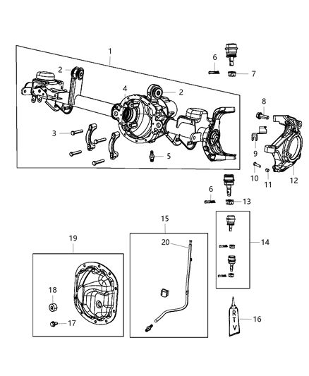 2020 Ram 2500 Hose Axle Vent Diagram for 52132049AD
