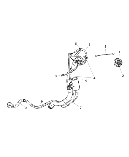 Tube Fuel Filler Diagram for 52129234AB
