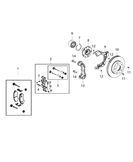 1999 Jeep Cherokee Pad Kit Front Disc Brake Diagram for 2AMV0105AA