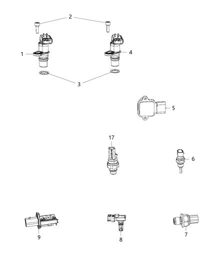 2012 Jeep Patriot Sensor Camshaft Position Diagram for 68447685AA