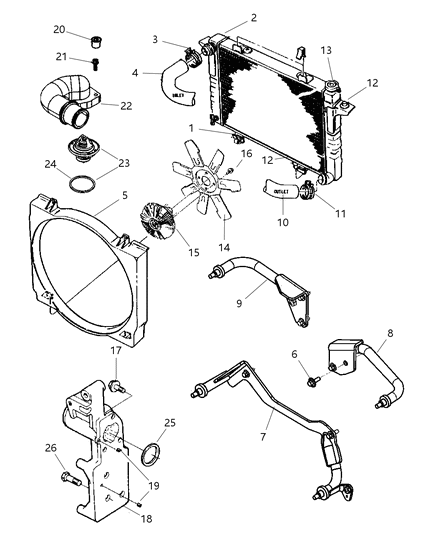 Cooler Charge Air Diagram for 52028881AC