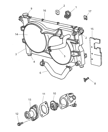 Gasket Thermostat Diagram for 4781661AA