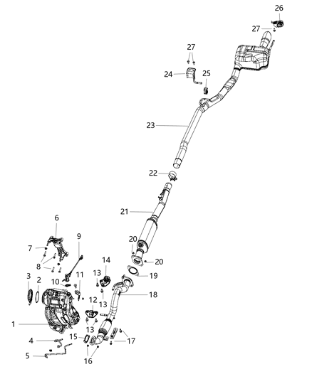 Bracket Exhaust Converter Diagram for 68381657AA