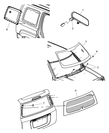 2011 Chrysler 200 Backlite Diagram for 5155452AB