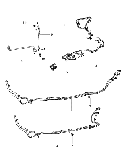 2011 Ram 5500 Bracket Hose Diagram for 55111378AA