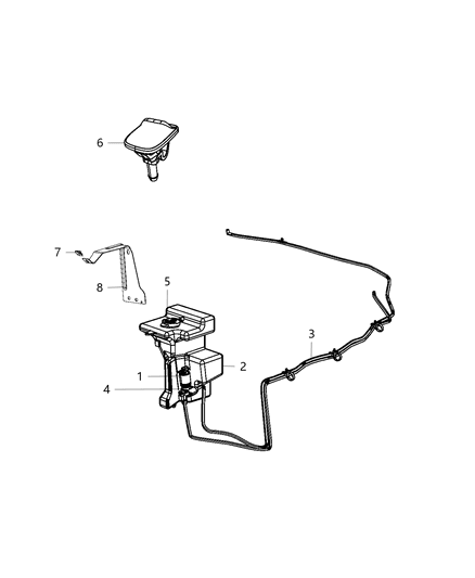 1987 Jeep J20 Hose Windshield Washer Diagram for 68197410AA