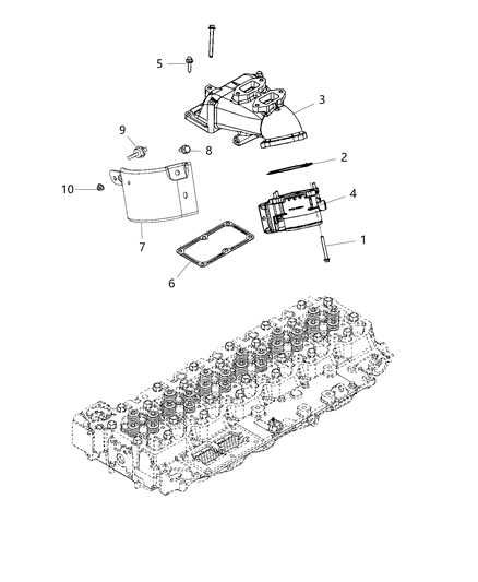 2019 Ram 2500 Intake Plenum, Upper Diagram for 68210070AA