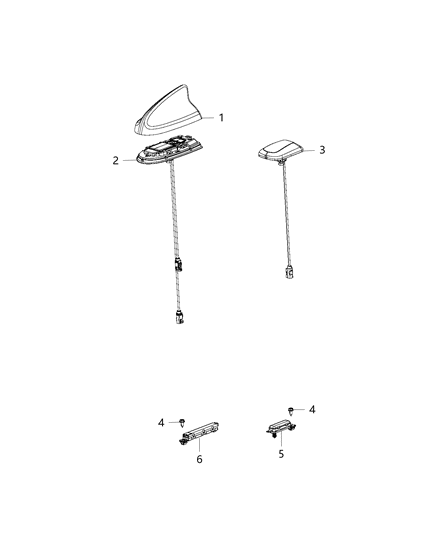 Antenna Base Cable And Bracket Diagram for 5064973AC