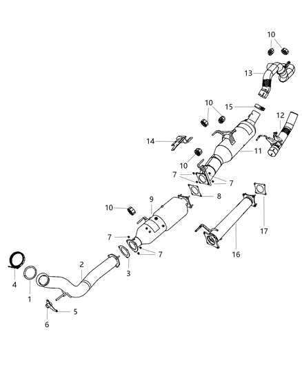 1985 Jeep Cherokee Gasket Exhaust Pipe Diagram for 68065844AA