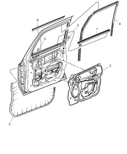 1997 Jeep Grand Cherokee Seal Front Door Diagram for 55396710AG
