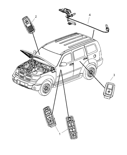 2013 Ram 2500 Switch Power Window Diagram for 4602533AD