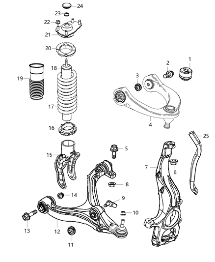 Knuckle Front Diagram for 4877658AC