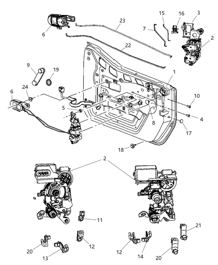 Presenter Latch Front Door Diagram for 68018090AA
