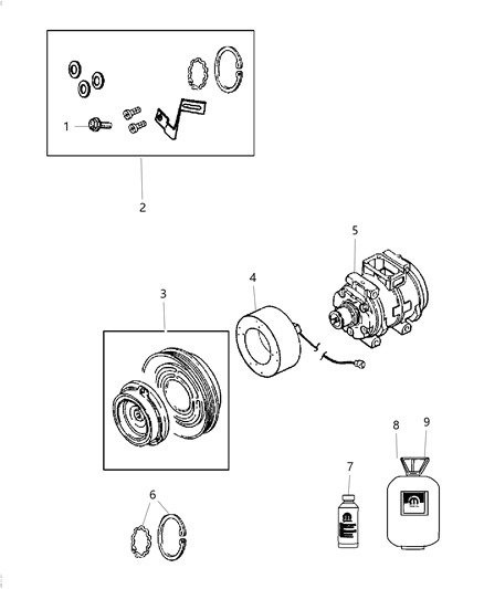 Compressor A/C Complete Diagram for 68158260AA