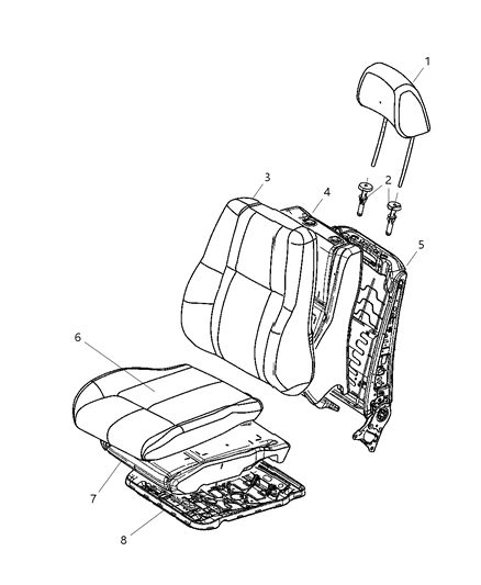 2004 Dodge Caravan Cover Front Seat Cushion Diagram for 1YK26DX9AA