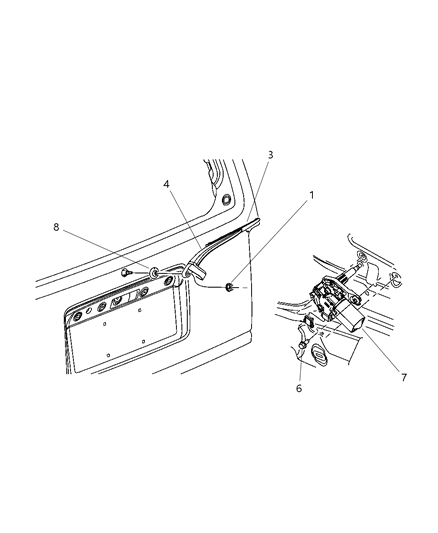 1985 Dodge Aries Blade Rear Window Wiper Diagram for 5140655AA