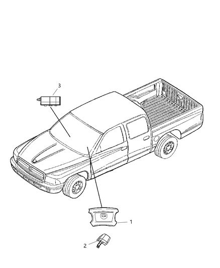 1997 Chrysler Sebring Air Bag Passenger, Passenger Side Diagram for 1EM32XDVAC