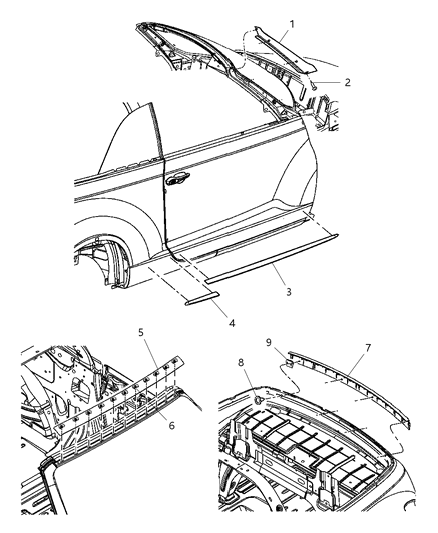 Molding Front Door Diagram for XG24CB6AB