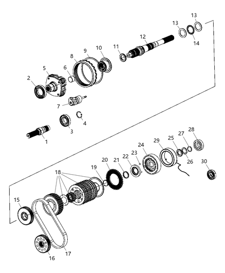 Bearing Output Shaft Diagram for 68055260AA