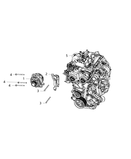 Bracket Alternator Diagram for 5281576AB