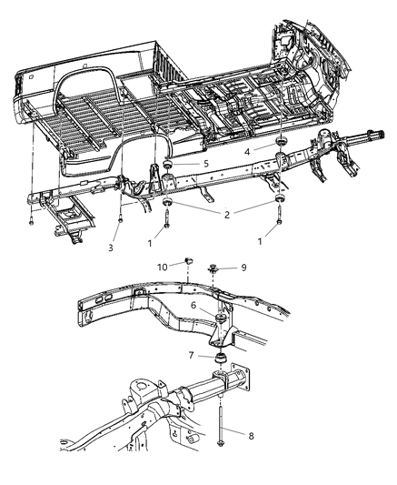Isolator Frame To Body Diagram for 52013747AA
