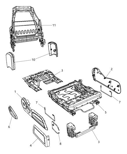 Shield Fold Flat Upper Diagram for 1CW261K2AA