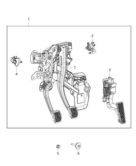 Clip Master Cylinder Push Rod Pin Diagram for 68294481AA