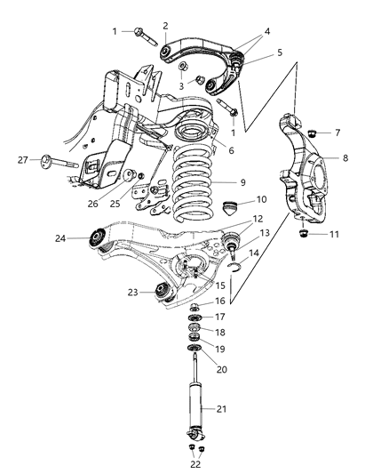 Arm Lower Control Front Diagram for 52121517AD