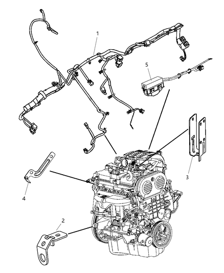 Bracket Engine Wiring Diagram for 68067435AA