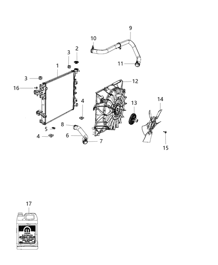 2006 Dodge Sprinter 3500 Radiator Engine Cooling Diagram for 68190600AA