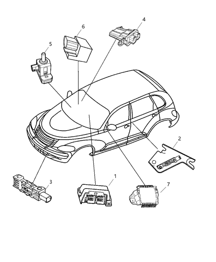 2020 Dodge Durango Sensor Side Airbag Impact Diagram for 4686957AC
