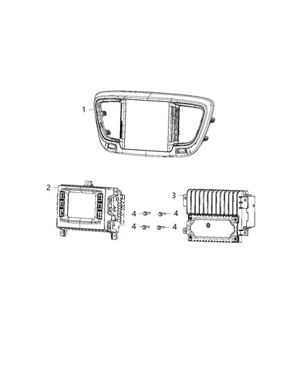 2009 Dodge Durango Center Stack Upper Diagram for 68223456AD