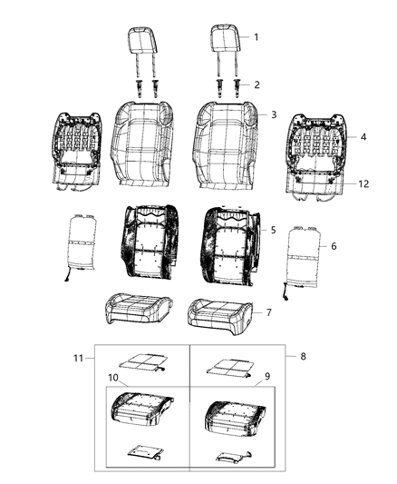 Cover Front Seat Cushion Diagram for 6PW86TX7AD