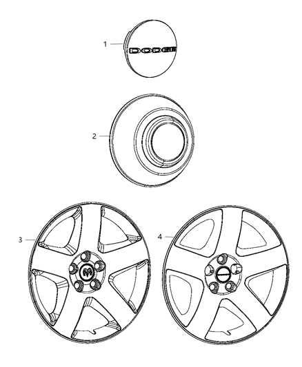 Cap Wheel Center Diagram for 4895439AA