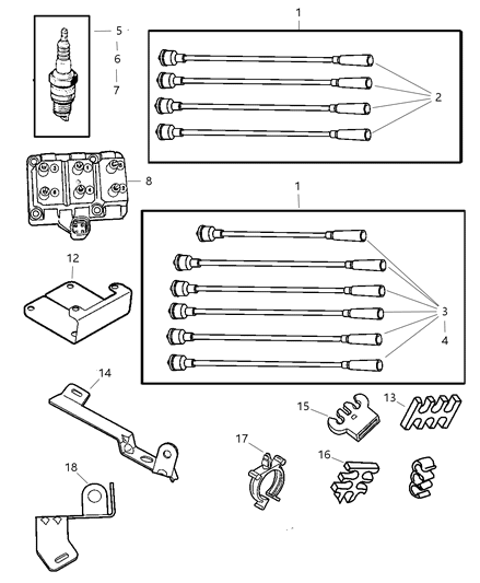 1987 Dodge Charger Cable, Spark Plug Diagram for MD320253