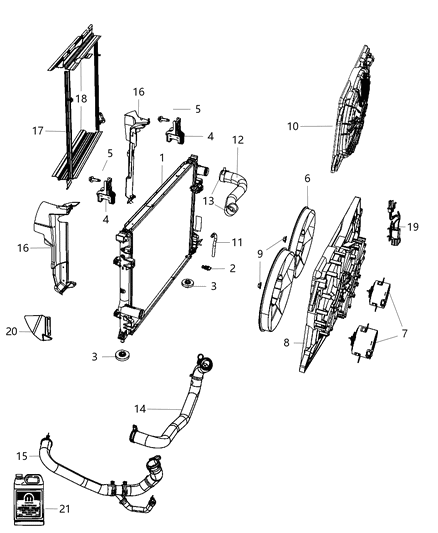 Hose Radiator Outlet Diagram for 4598096AE