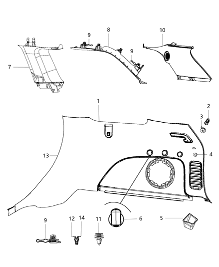2023 Jeep Wrangler Bezel Liftgate Switch Diagram for 1TK09DX9AA