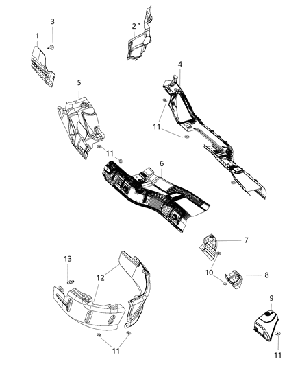 2005 Dodge Caravan Shield Brake Line Diagram for 55399274AB