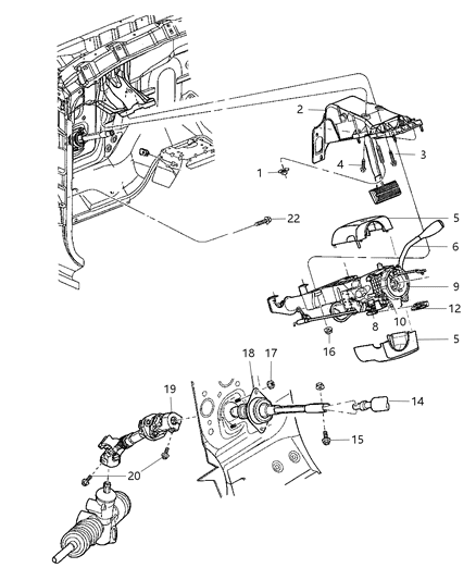 Column Steering Diagram for 5108140AA