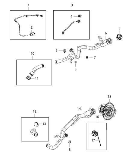 Filter Fuel Vapor Vent Diesel Diagram for 68174089AC