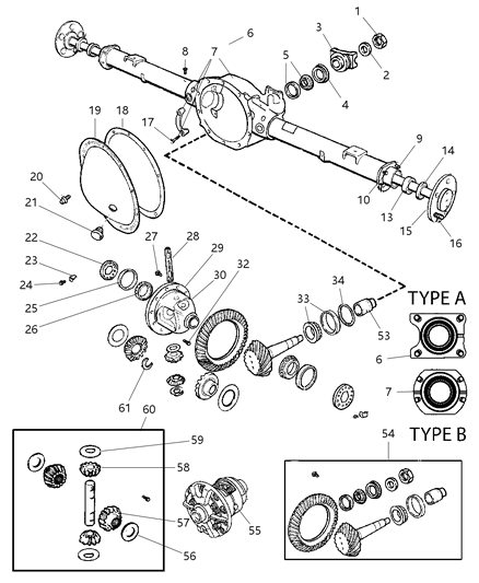Shaft Axle Rear Diagram for 52114887AA