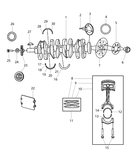 Bolt Hexagon Flange Head M8X1.25X104.00 Diagram for 6508714AA